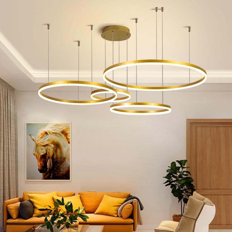 LunaGlow – Lustre circulaire en métal élégant