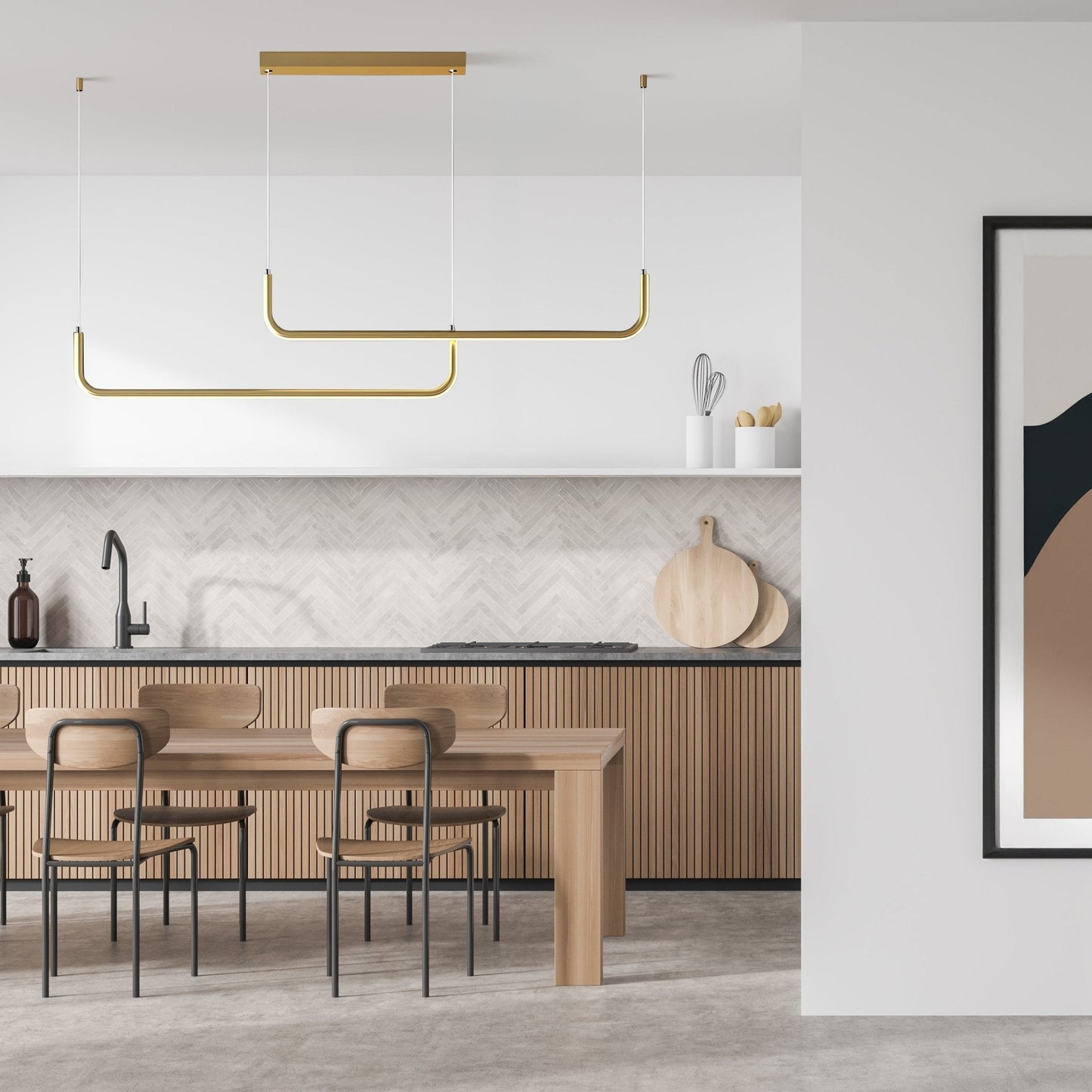 Lumivault | Suspension Moderne – Noir ou Doré – LED Dimmable – Pour Salle à Manger ou Cuisine
