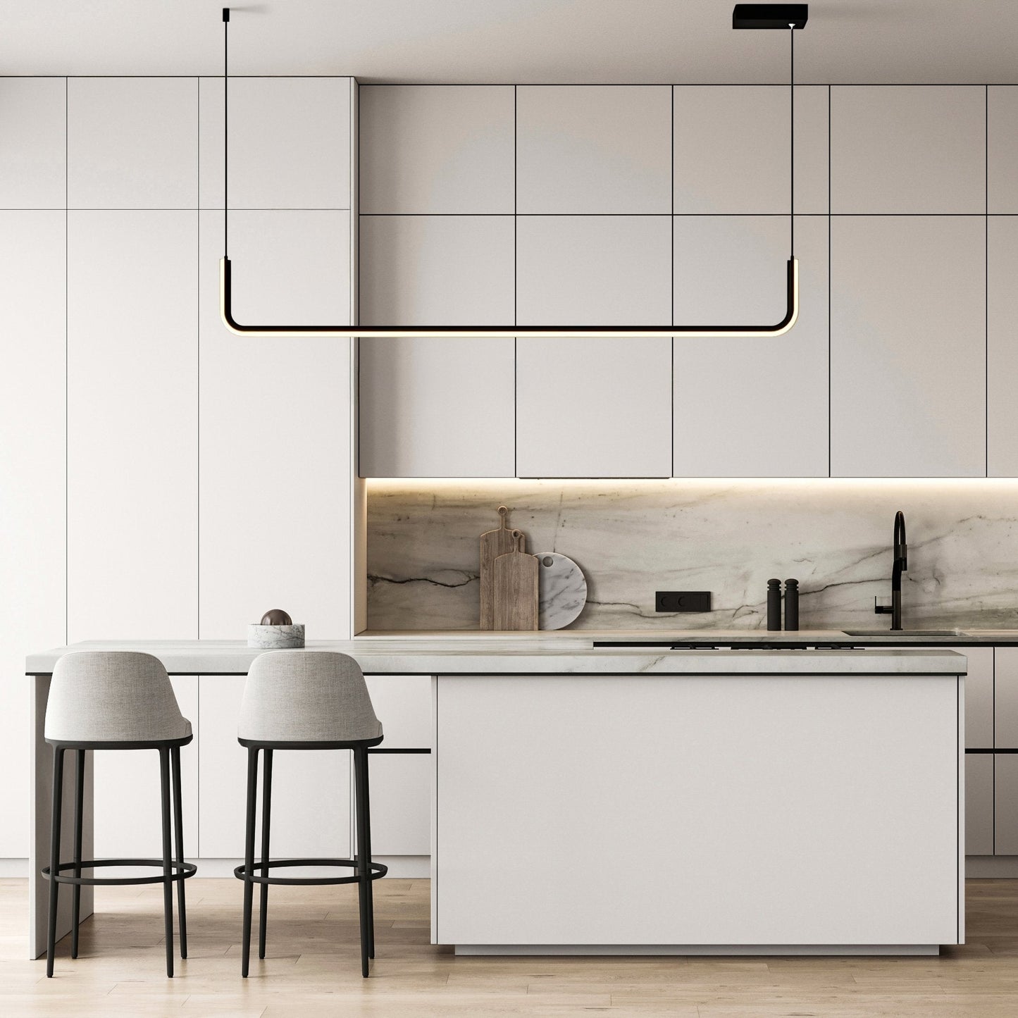 Lumivault | Suspension Moderne – Noir ou Doré – LED Dimmable – Pour Salle à Manger ou Cuisine
