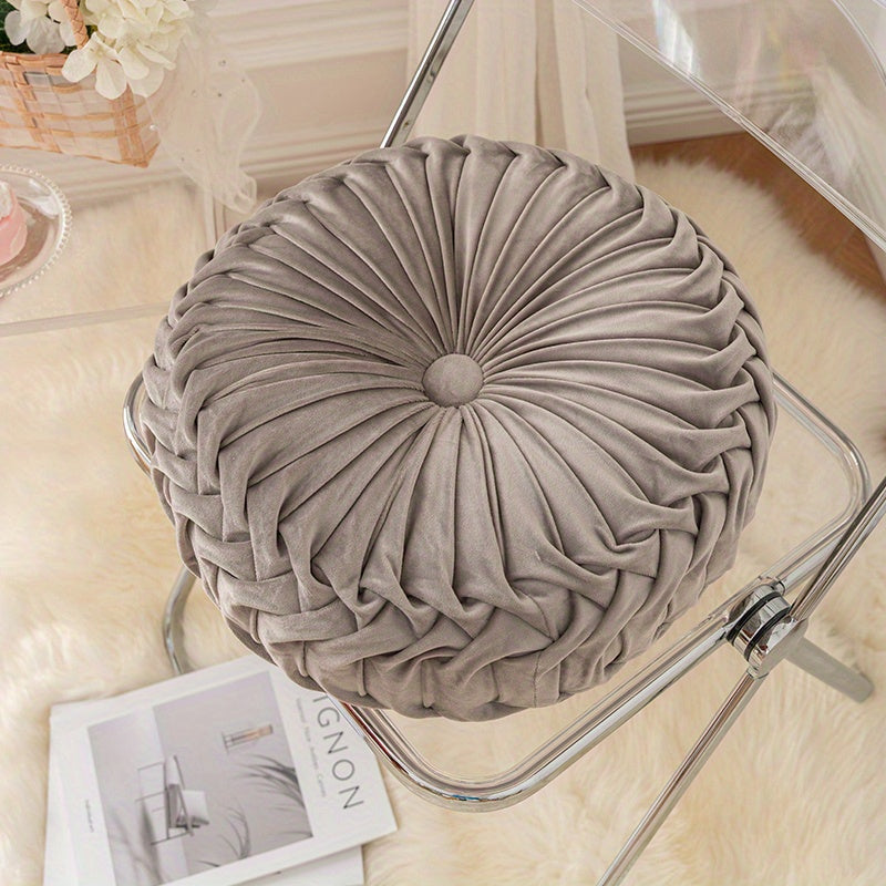 CitrouVelours | Coussin Rond en Velours Doux pour Salon et Bureau