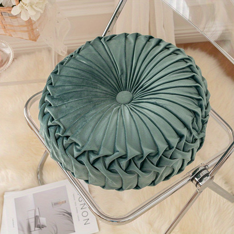 CitrouVelours | Coussin Rond en Velours Doux pour Salon et Bureau