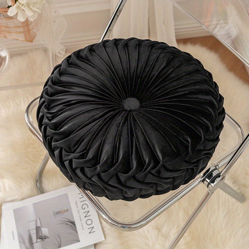 CitrouVelours | Coussin Rond en Velours Doux pour Salon et Bureau