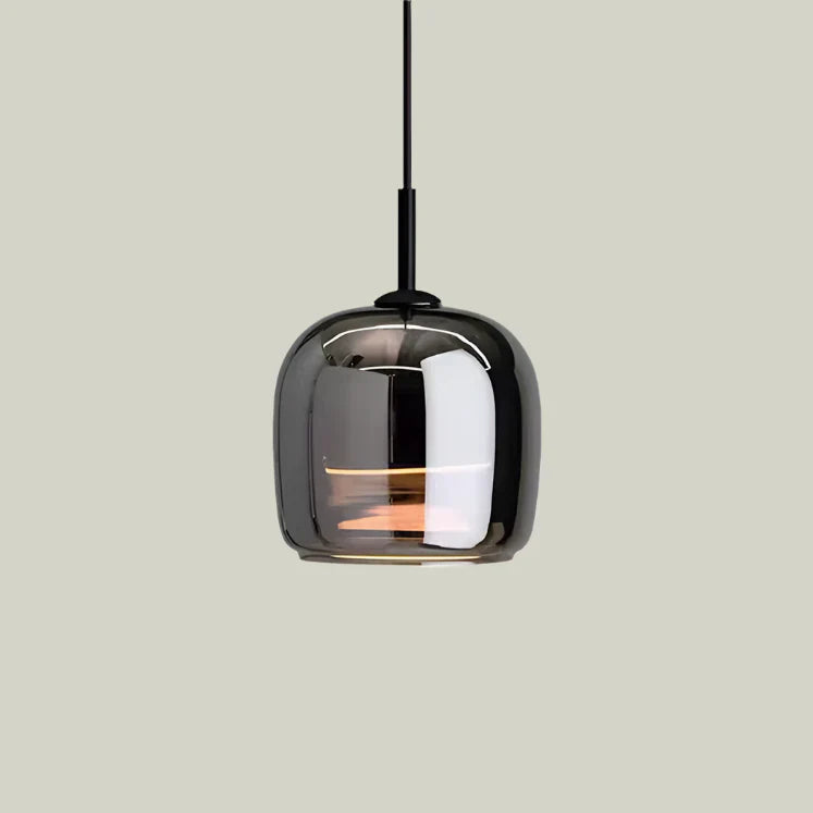 NORULA – Suspension Scandinave en Verre Transparent et Métal Noir – Douille E27