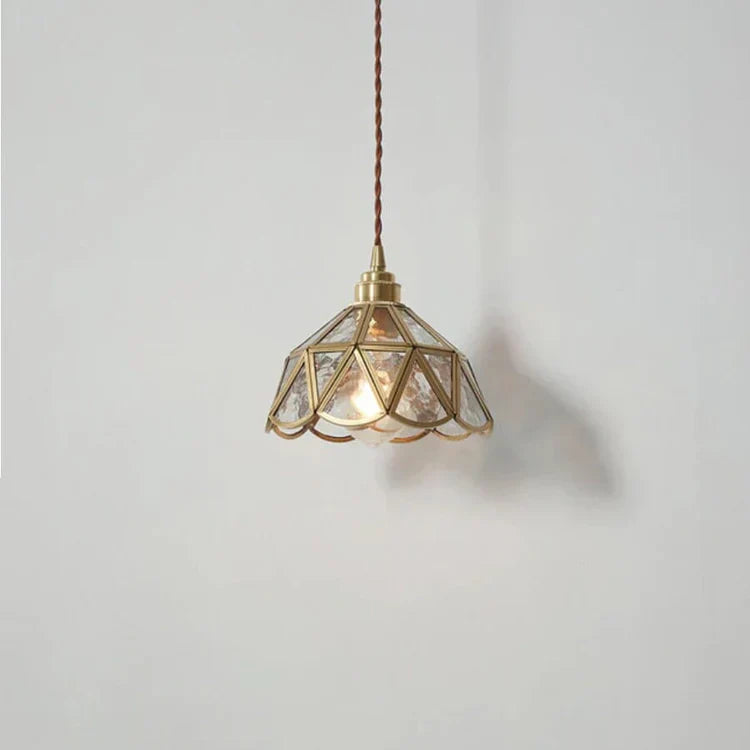 LustreVerre - Lampe Suspendue en Laiton