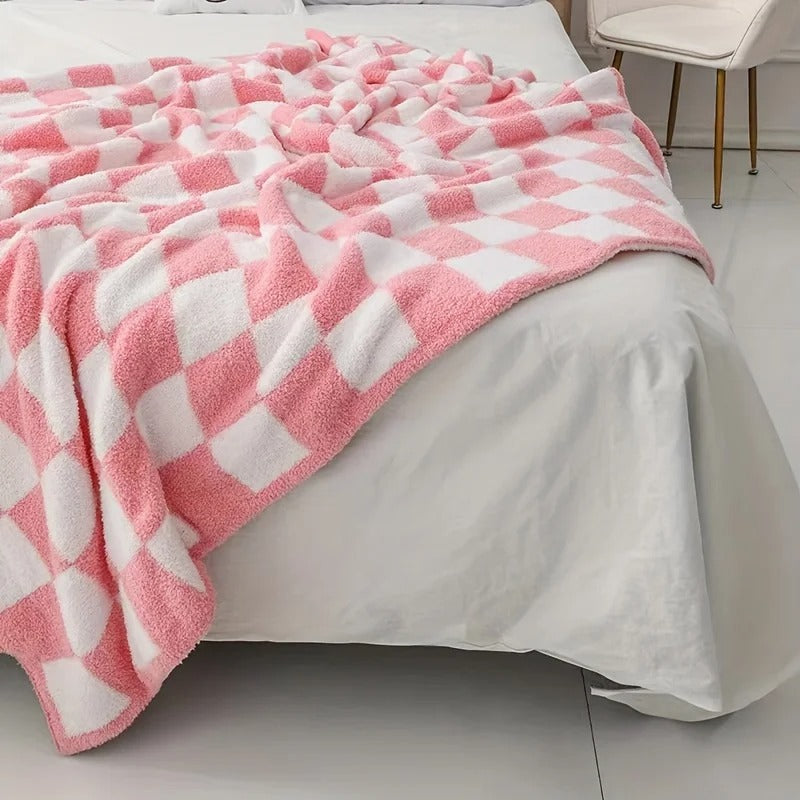 Couverture à Carreaux | Ultra Douce & Réversible | Pour Canapés, Camping et Plus