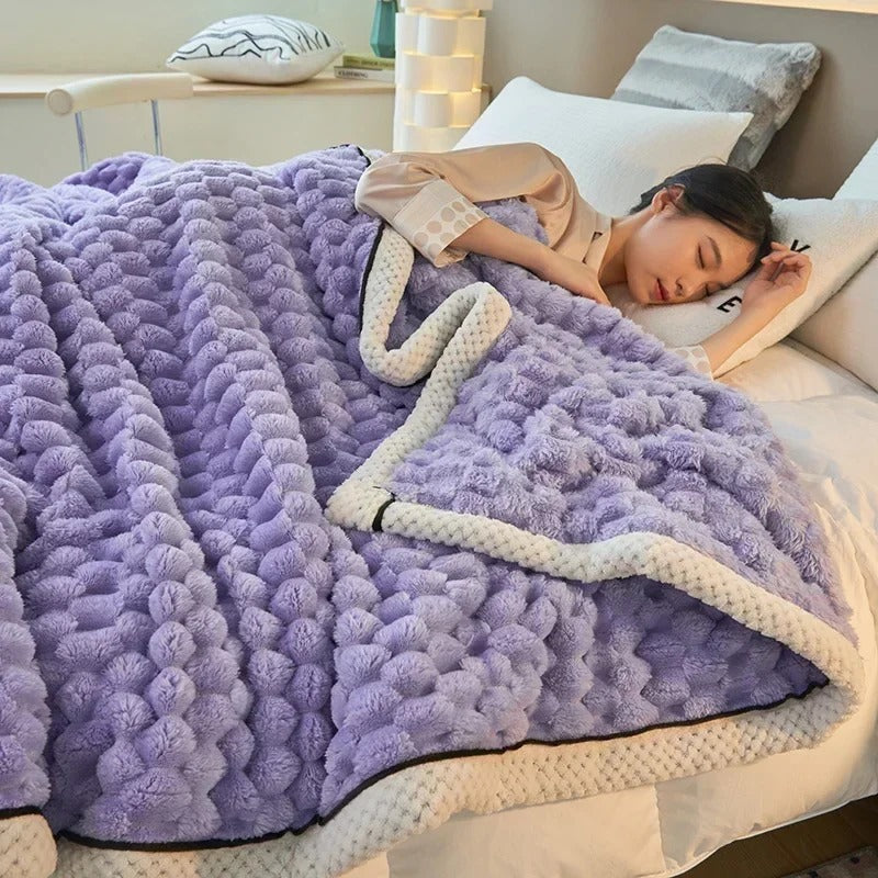 TortueVelours – Couverture Épaisse en Velours Corail à 2 Couches