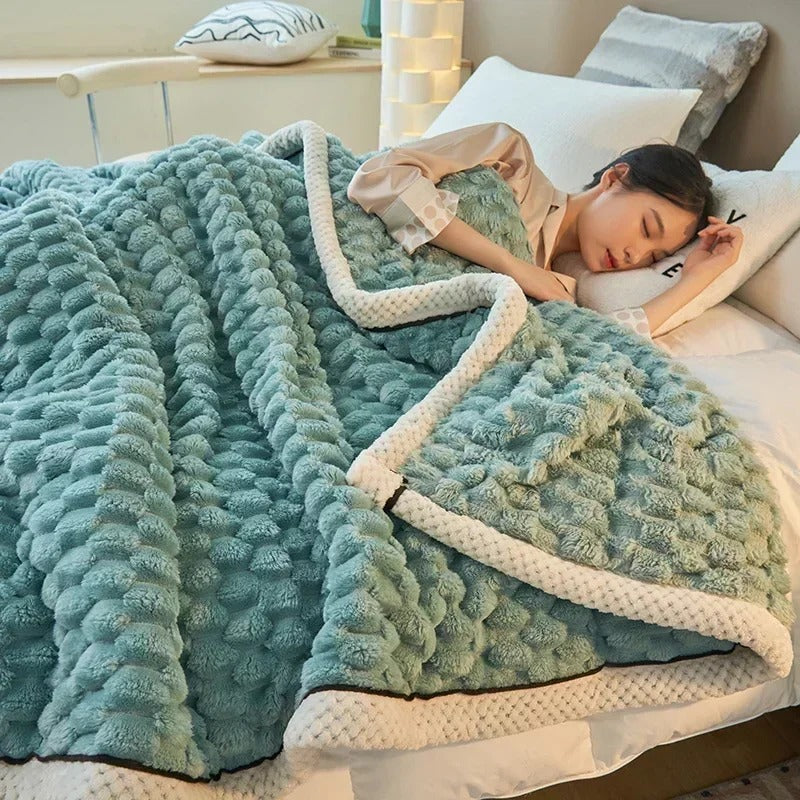 TortueVelours – Couverture Épaisse en Velours Corail à 2 Couches