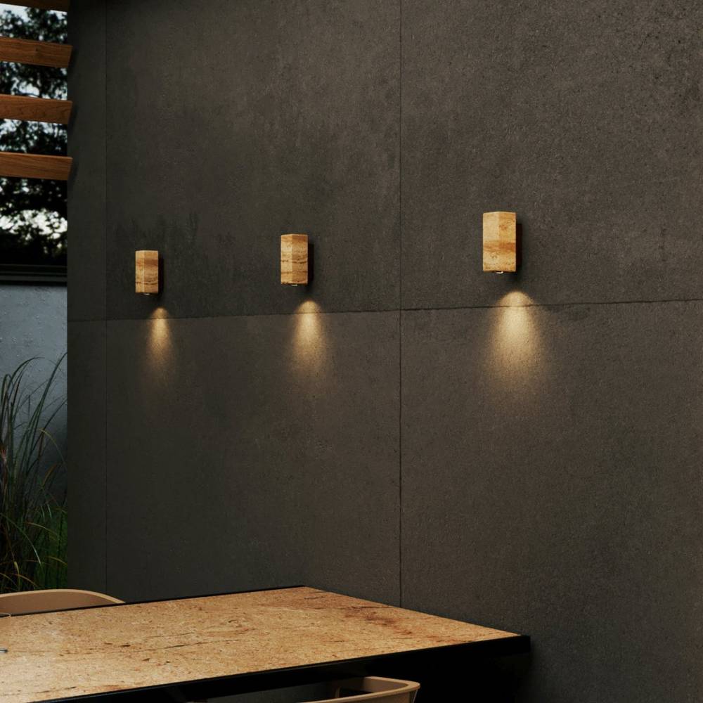 Travilo – Applique Murale en Travertin | Design Moderne | Lumière LED Chaude