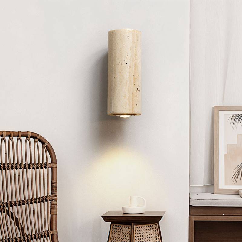 Travilo – Applique Murale en Travertin | Design Moderne | Lumière LED Chaude