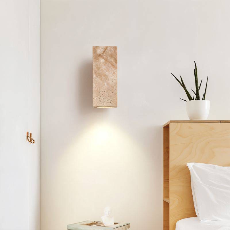 Travilo – Applique Murale en Travertin | Design Moderne | Lumière LED Chaude