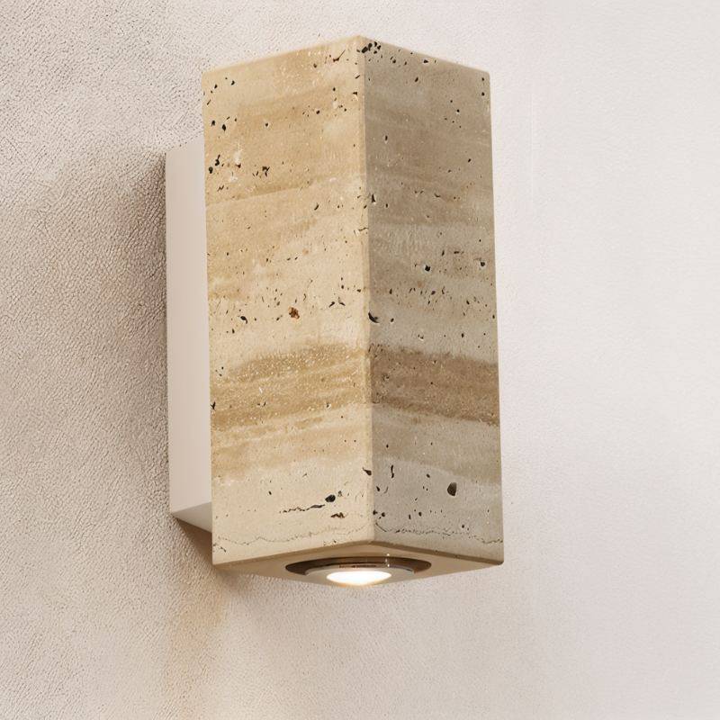 Travilo – Applique Murale en Travertin | Design Moderne | Lumière LED Chaude