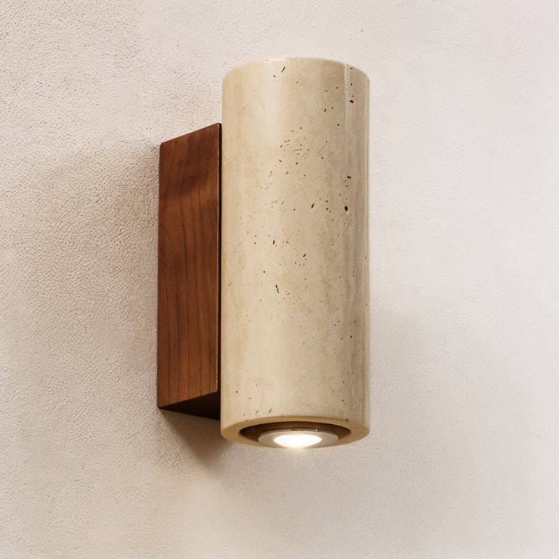 Travilo – Applique Murale en Travertin | Design Moderne | Lumière LED Chaude