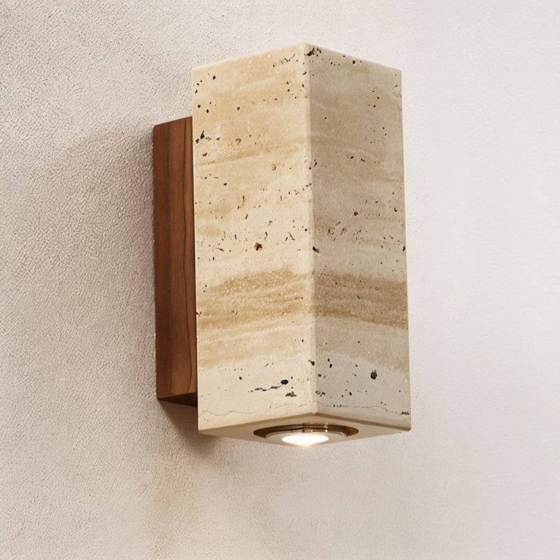 Travilo – Applique Murale en Travertin | Design Moderne | Lumière LED Chaude
