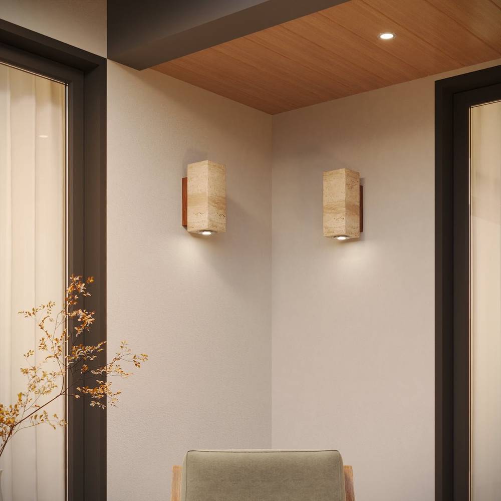 Travilo – Applique Murale en Travertin | Design Moderne | Lumière LED Chaude