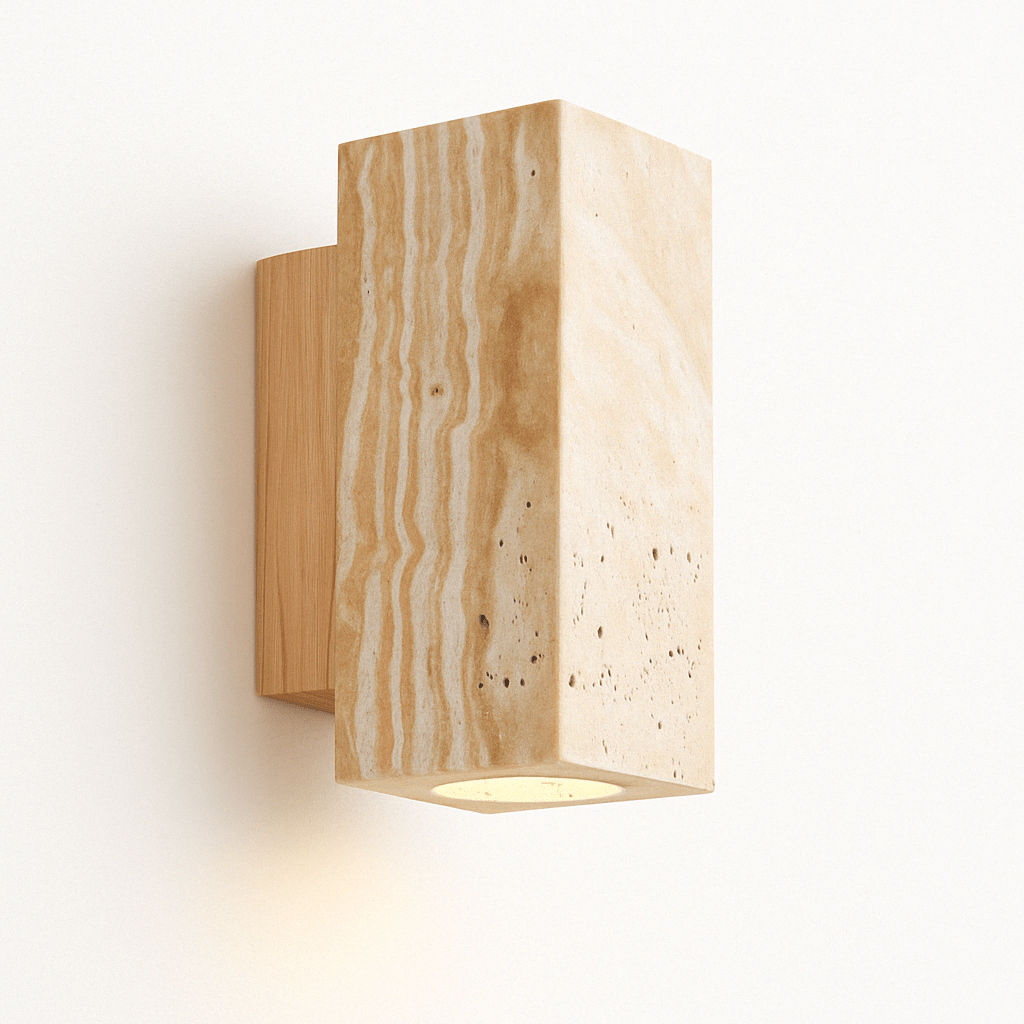 Travilo – Applique Murale en Travertin | Design Moderne | Lumière LED Chaude