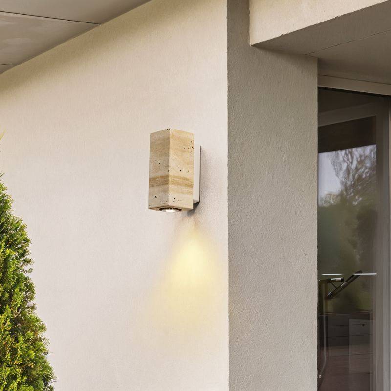 Travilo – Applique Murale en Travertin | Design Moderne | Lumière LED Chaude