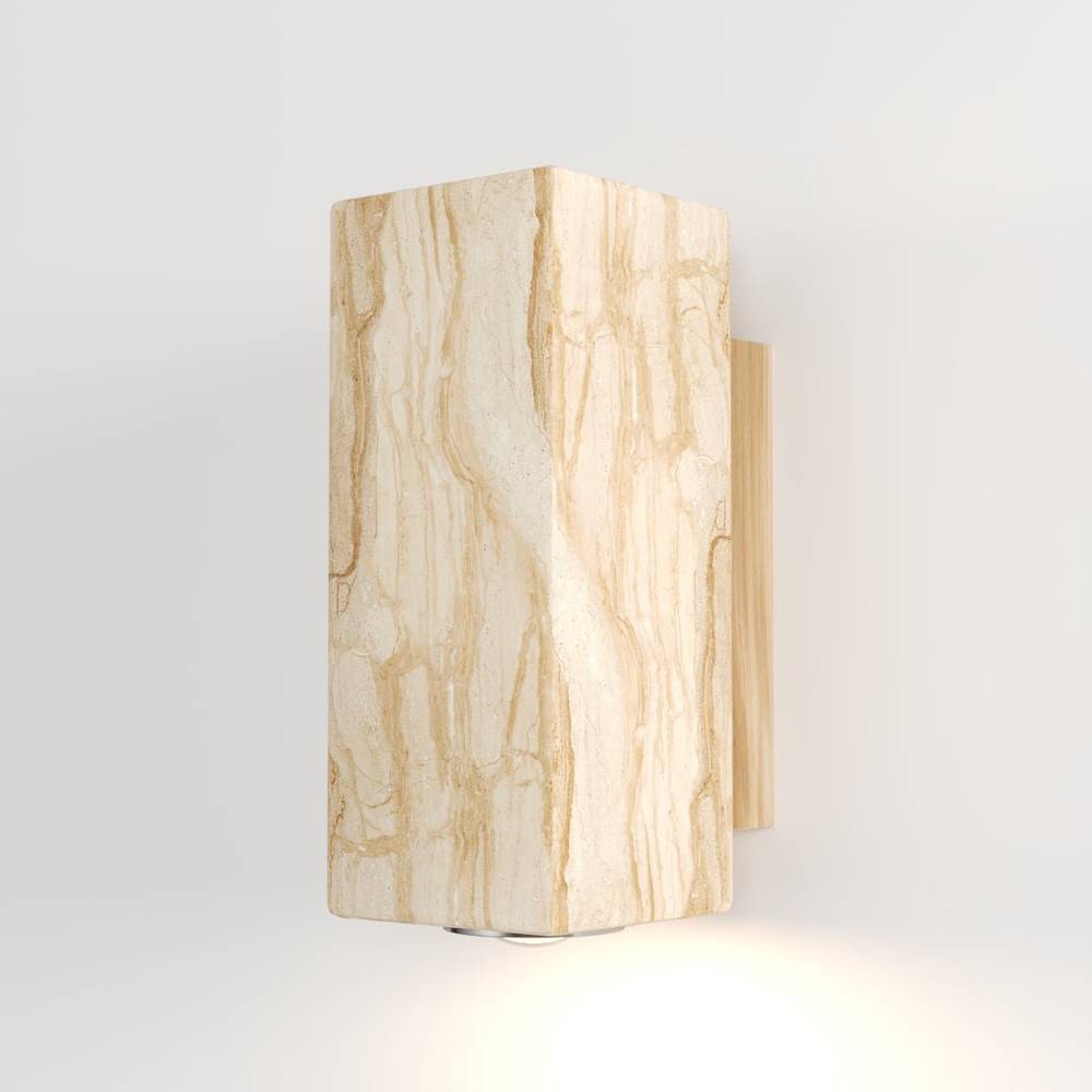 Travilo – Applique Murale en Travertin | Design Moderne | Lumière LED Chaude