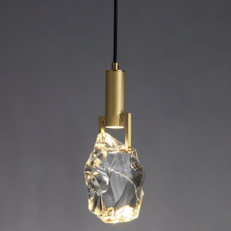 Natalia – Suspension Dorée avec Cristal | Éclairage LED de Luxe | Hauteur 28 cm