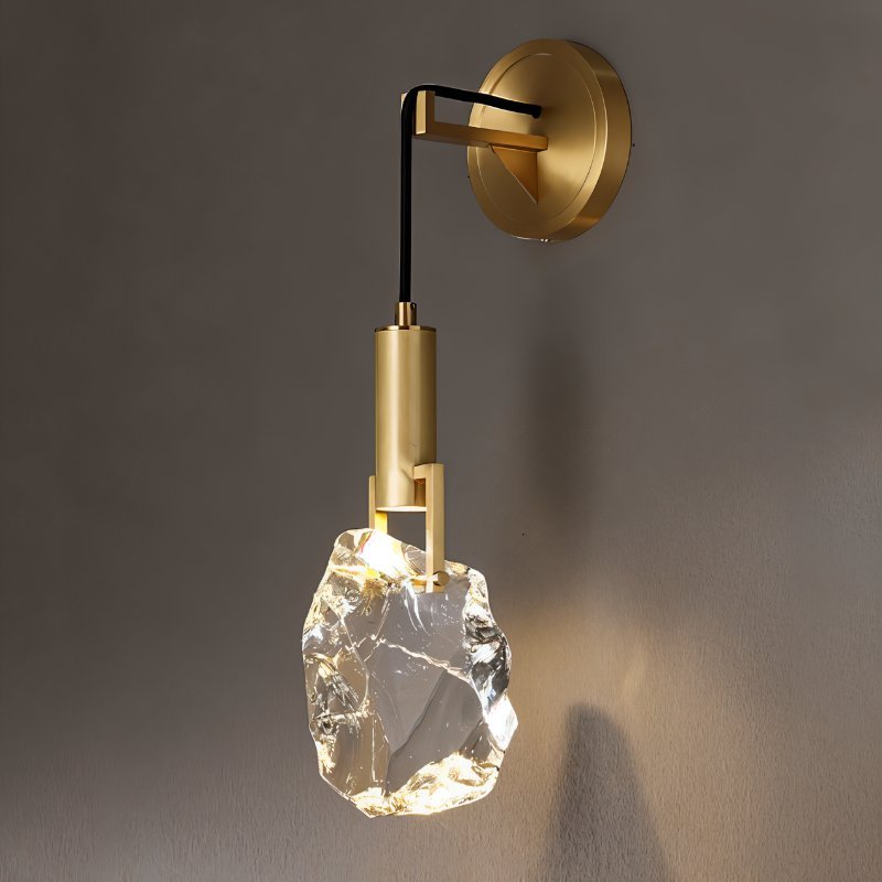 Auréla – Applique Murale Cristal & Doré | Éclairage LED Haut de Gamme