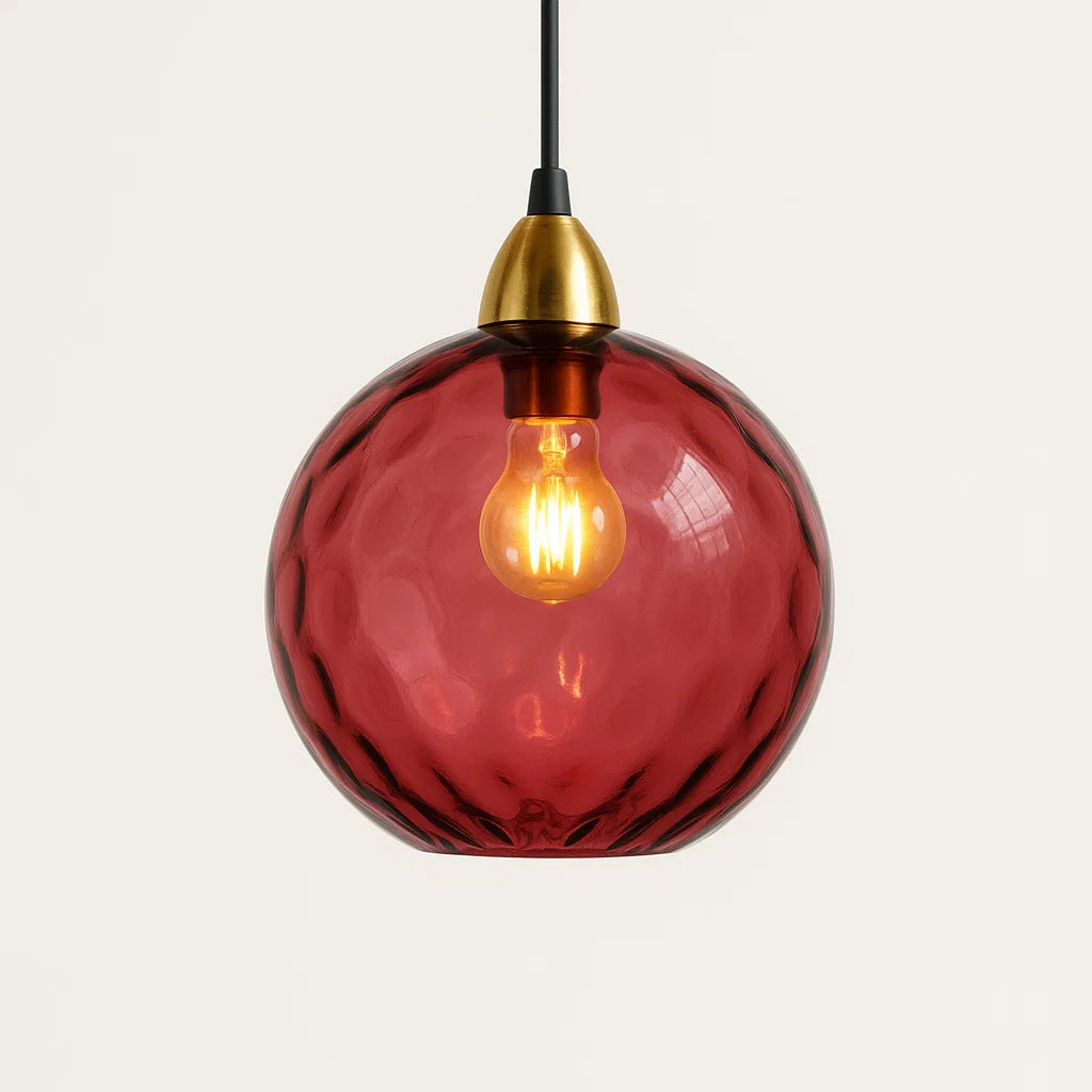 VerreClair – Suspension Lumineuse en Verre | Design Boule Moderne | E27 | 18 cm