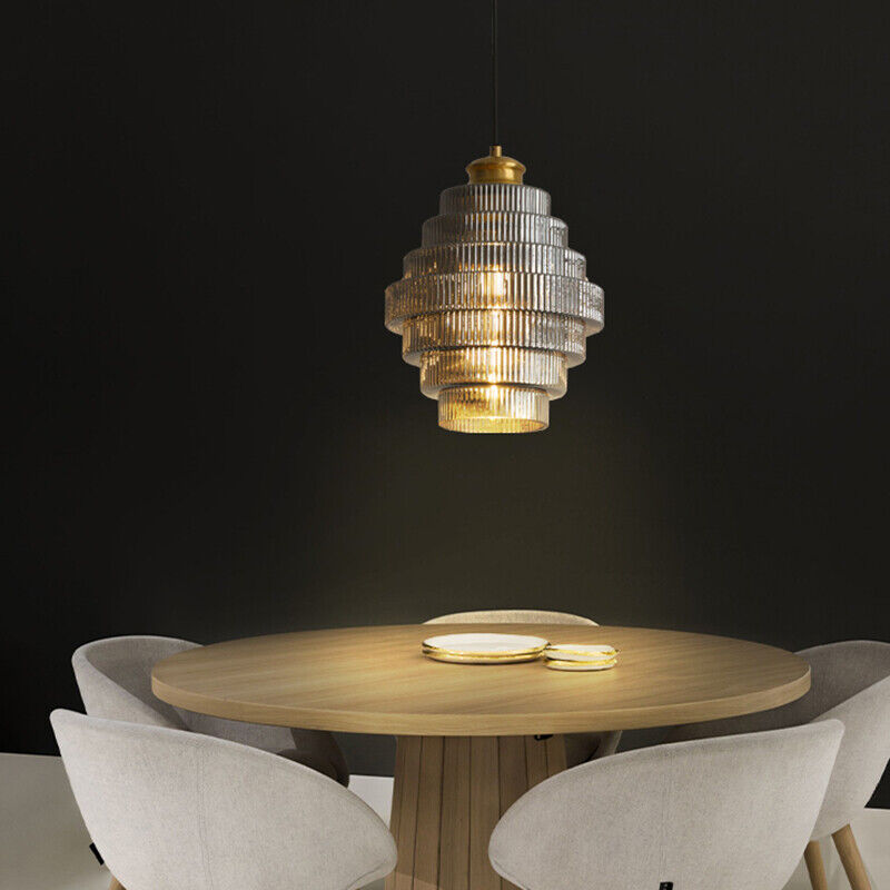 Lampe Suspendue en Verre et Laiton en Forme de Bouteille