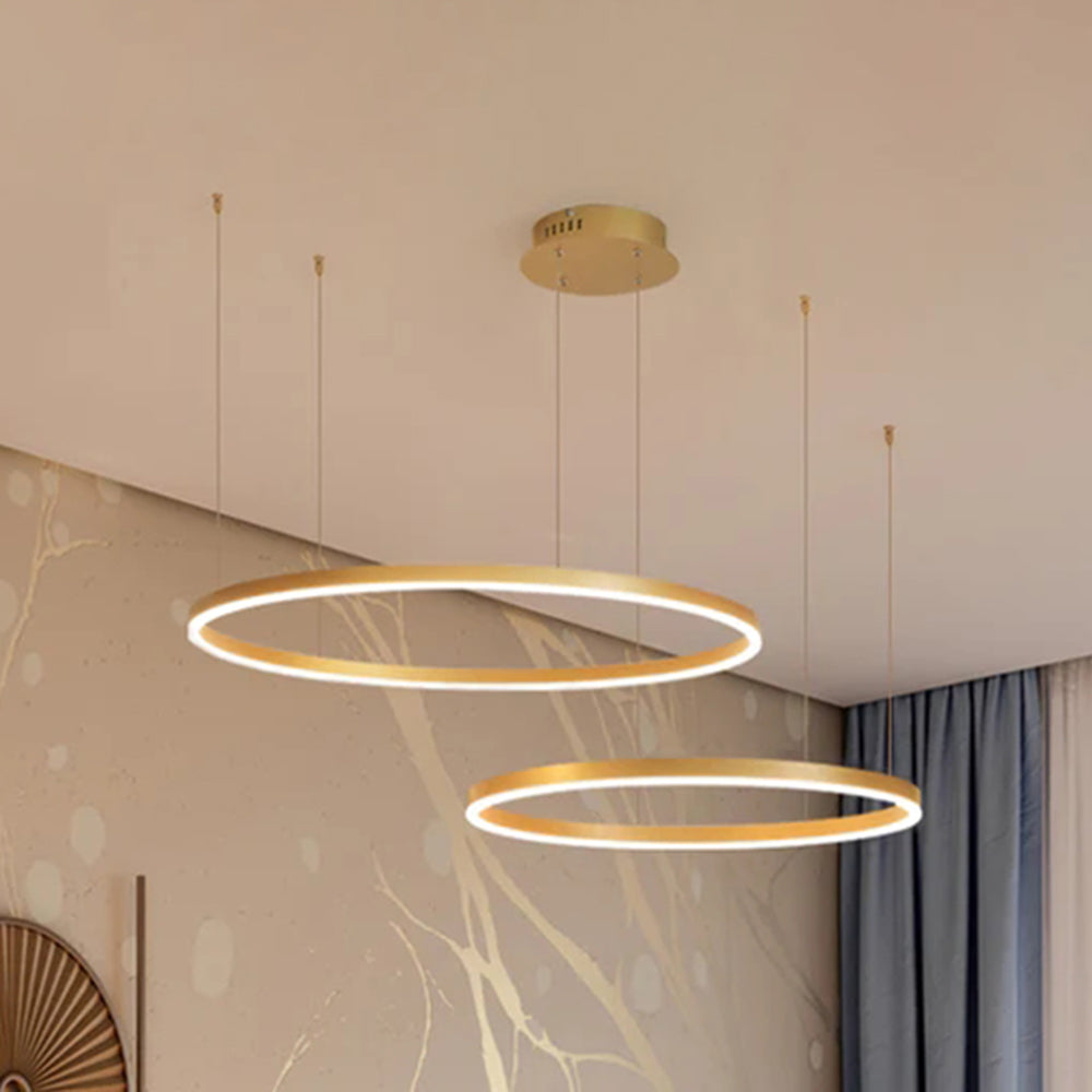 LunaGlow – Lustre circulaire en métal élégant