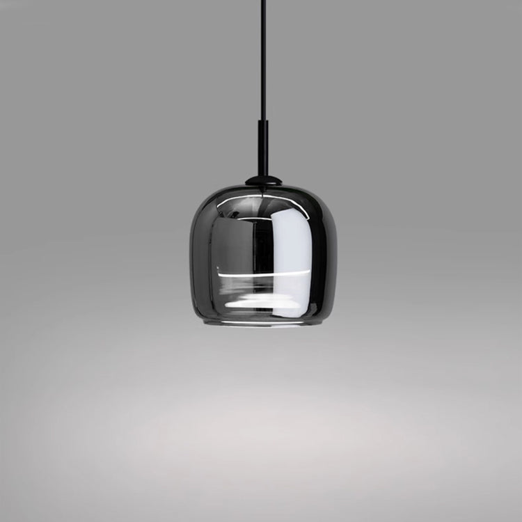 NORULA – Suspension Scandinave en Verre Transparent et Métal Noir – Douille E27