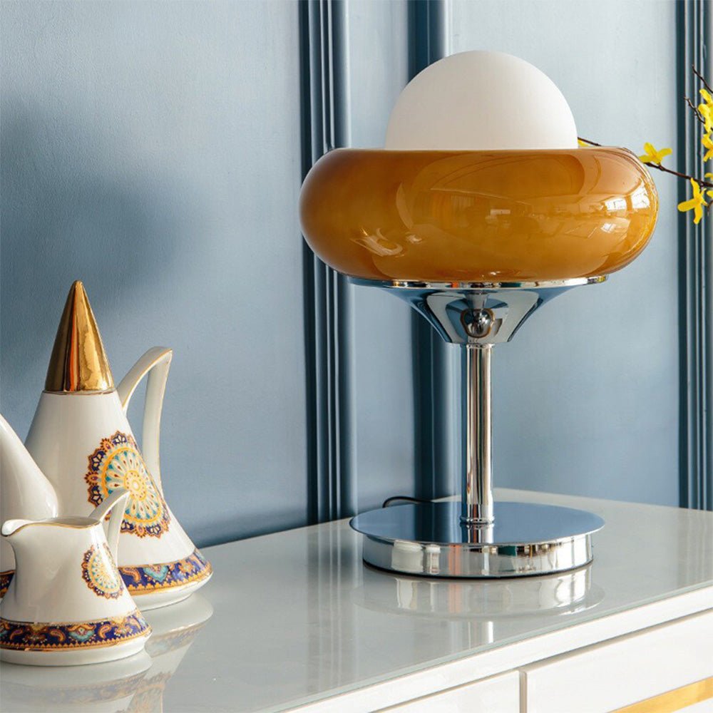 FormaGiallo | Lampe de Table Jaune Élégante en Verre – Style Bauhaus