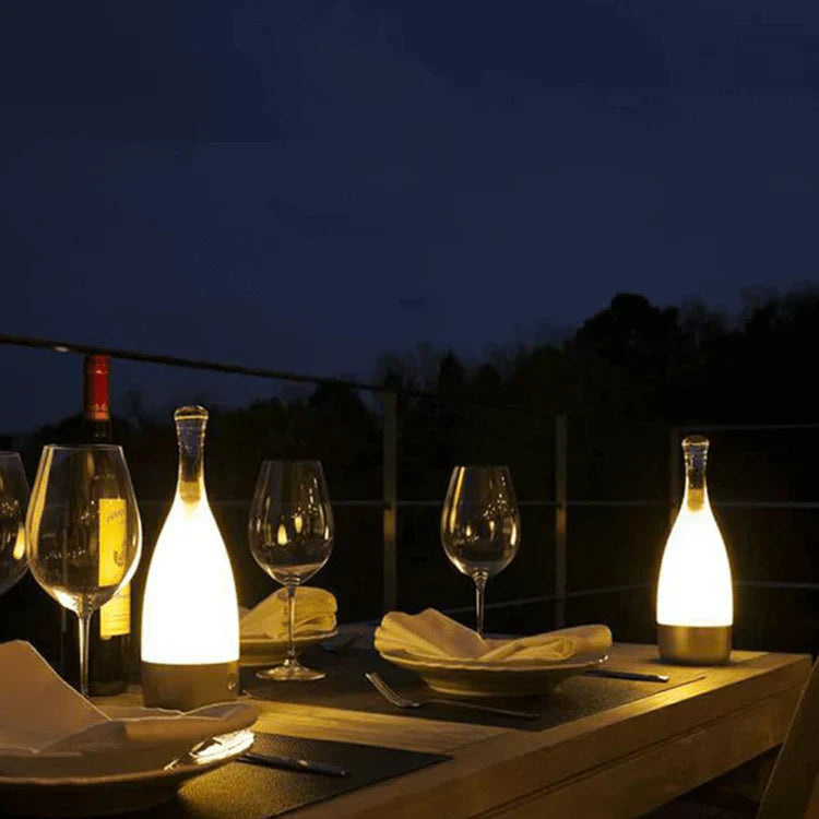 Bottlenight | Éclairage Rechargeable Élégant – Lampe en Forme de Bouteille