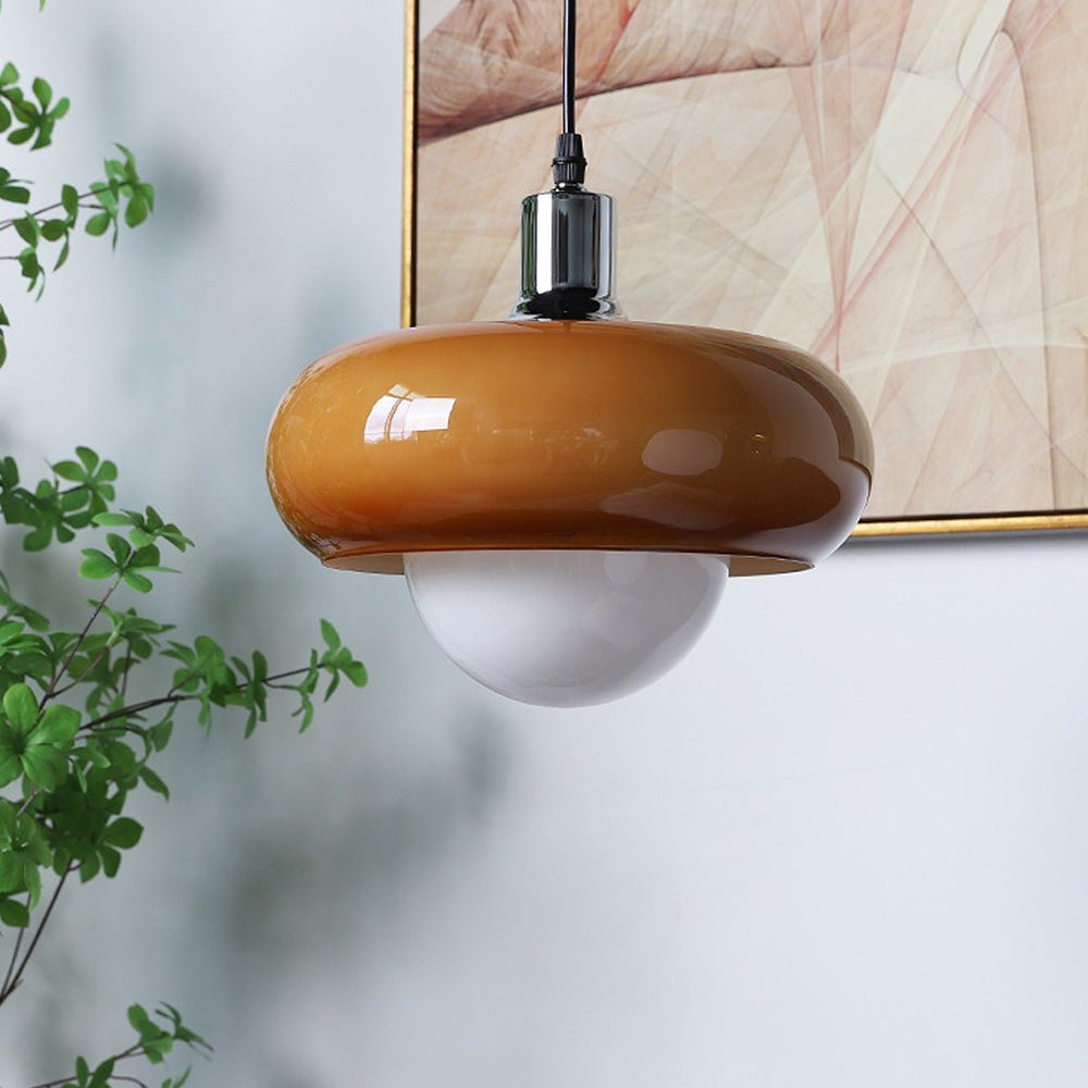 CoffeeBau – Plafonnier en Verre Style Bauhaus Couleur Café
