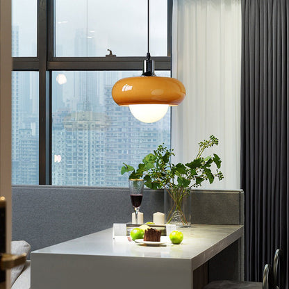 CoffeeBau – Plafonnier en Verre Style Bauhaus Couleur Café