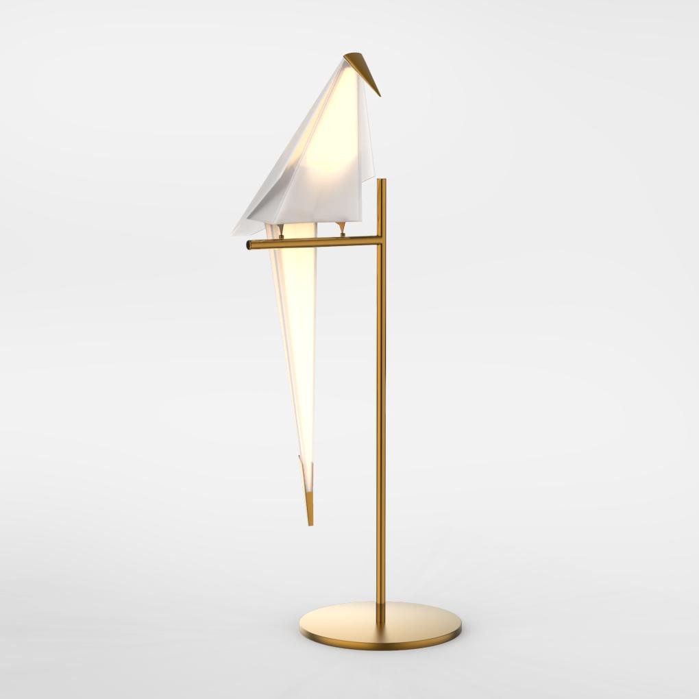 ArtiLicht | Lampe de Table Origami Grue – Design Doré Élégant – Éclairage LED