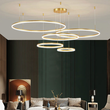 LunaGlow – Lustre circulaire en métal élégant