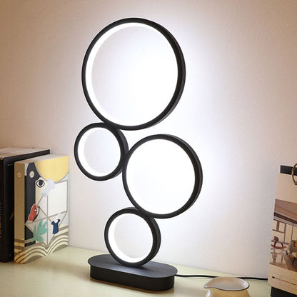 NinaLight - Lampe de Table Empilée Simple avec Socle Circulaire