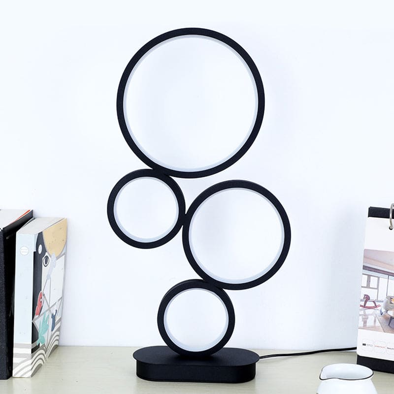 NinaLight - Lampe de Table Empilée Simple avec Socle Circulaire