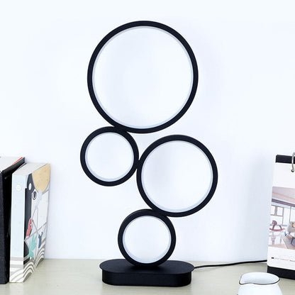 NinaLight - Lampe de Table Empilée Simple avec Socle Circulaire