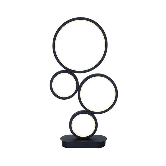 NinaLight - Lampe de Table Empilée Simple avec Socle Circulaire
