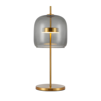 LumiLux - Lampe de Table en Verre Fumé pour une Ambiance Chaleureuse