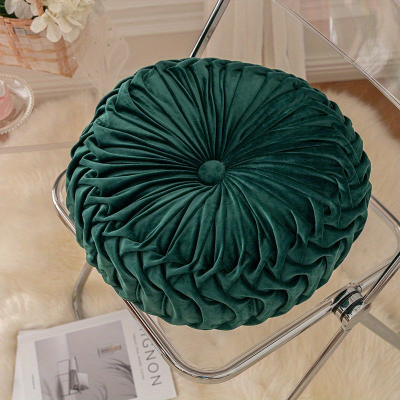 CitrouVelours | Coussin Rond en Velours Doux pour Salon et Bureau