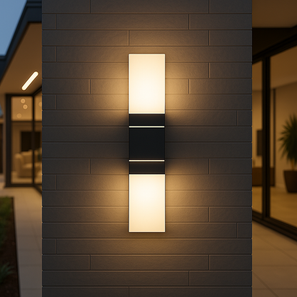 LUNERA – Applique Murale Extérieure LED | Lumière Blanche Chaude | Design Moderne en Aluminium Résistant aux Intempéries