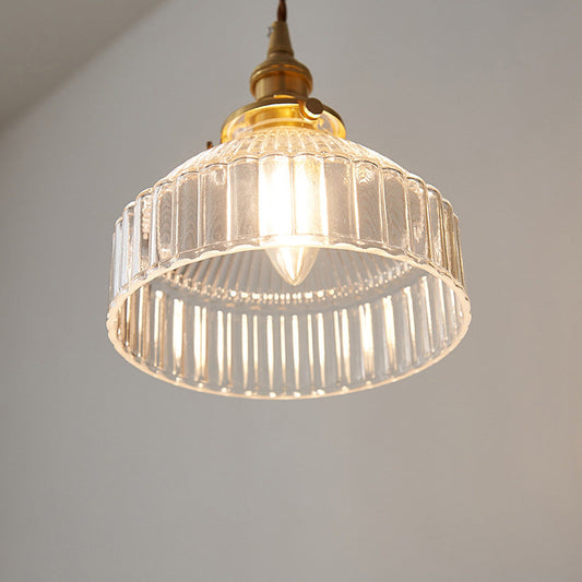 LoftGlow – Suspension rustique en verre strié