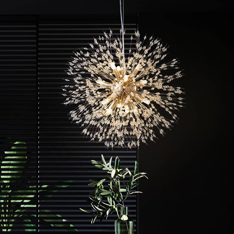 LunaireChic – Suspension LED blanche et dorée pour espace de vie