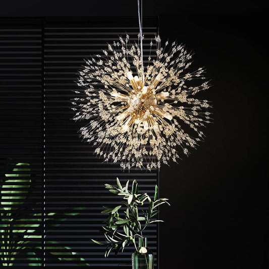 LunaireChic – Suspension LED blanche et dorée pour espace de vie