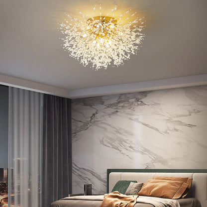 LunaireChic – Suspension LED blanche et dorée pour espace de vie