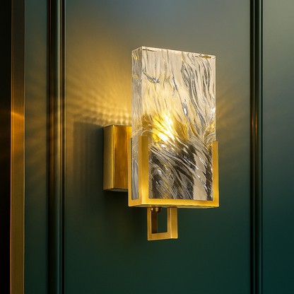 CRISTALLIA – Applique Murale en Cristal Doré | LED Intégrée | Style Nordique | Métal & Cristal | Éclairage Ambiant