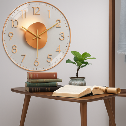 SilentTime – Horloge Murale Numérique Classique | Design Silencieux | 30 cm | Idéal pour Chambre ou Salon