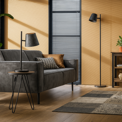 SiennaLamp – Lampe de Table Moderne Anthracite | Design Réglable | Style Industriel