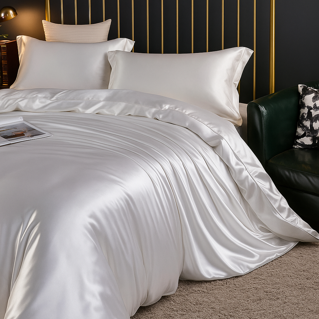 SilkLuxe | Parure de Lit Satinée – Confort de Sommeil Luxueux