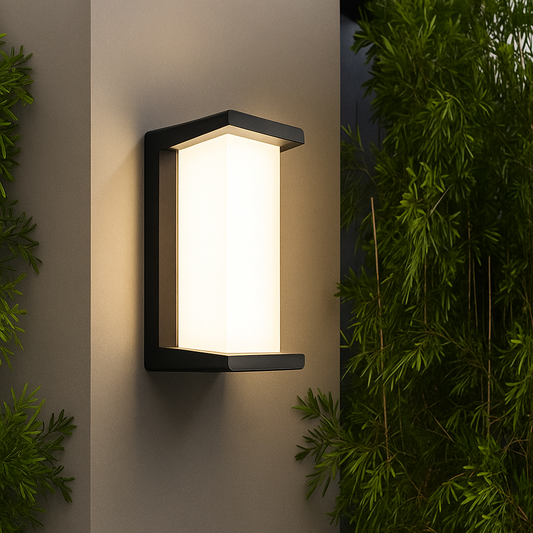 NOXORA Applique Murale d’Extérieur – Design Noir & Blanc – LED Intégrée – 26 cm – Aluminium & Acrylique