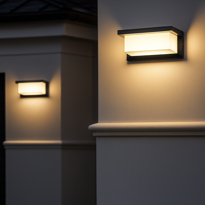 NOXORA Applique Murale d’Extérieur – Design Noir & Blanc – LED Intégrée – 26 cm – Aluminium & Acrylique